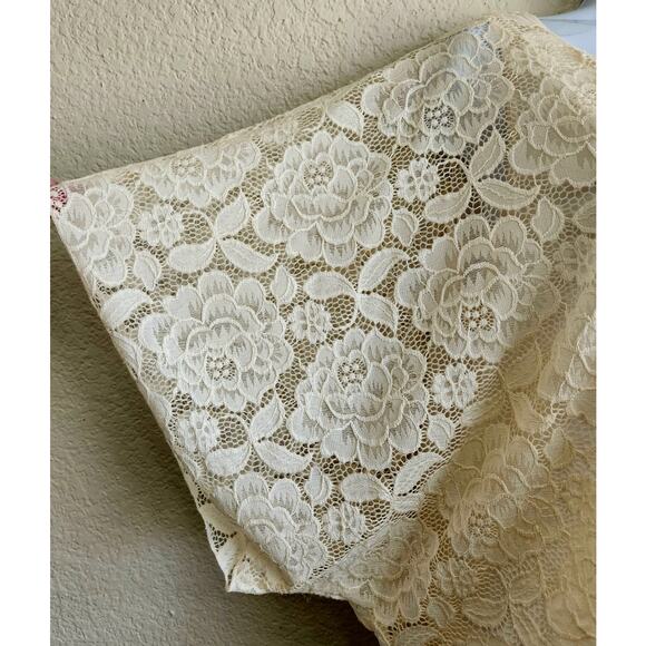 Brittany Black Cream Lace Overlay Dolman Sleeve Top XL Lightweight Soft Flowy - Picture 2 of 5